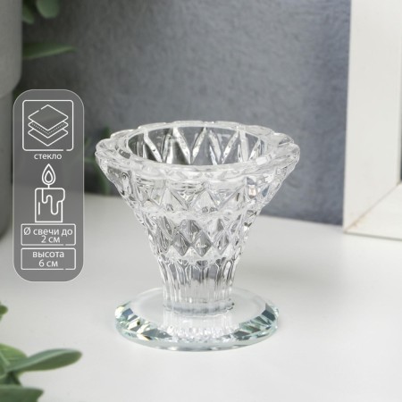 Glass of Glass for 1 candle "glass" 6x6x6 cm