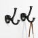 Furniture hook CAPPIO Value, two -rod, black color, 4 pcs.