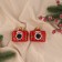 Jewelry decoration "camera" (set 2 pcs) 6.5x6 cm, red