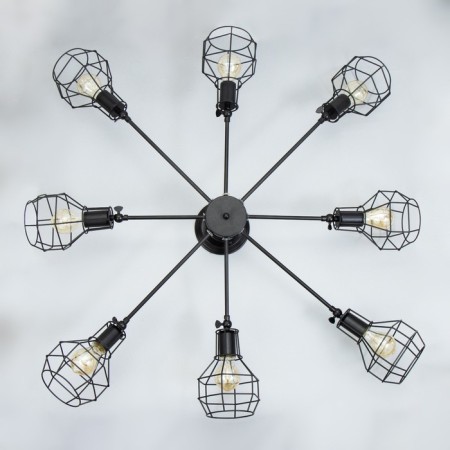 Ortiko chandelier 8he27 40w Black 80x80x25cm Bayerlux-8