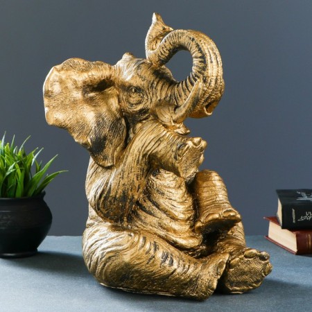 Pigger "Elephant sitting" gold, 40x23x29cm