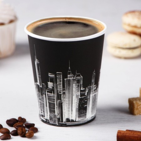Paper glass "City Black", 250 ml, d = 8 cm