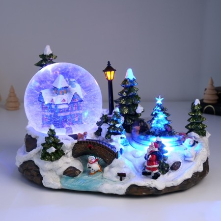 Souvenir Polystone Water Ballion Music, Light "Lapland" is spinning d = 10 cm 25.5x17x16 cm-6