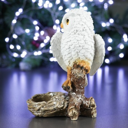 New Year's candlestick "Owl" 9x9x15cm-1