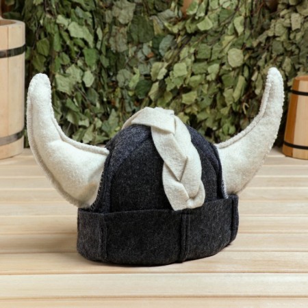 Set of bath 4 items "Viking" hat, rug, portfolio, mittens-5