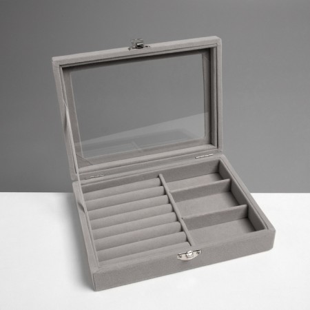 Steam for jewelry "Casket", 7 stripes, 3 cells, 20 × 15 × 4.5, color gray color-2