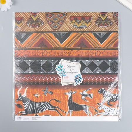 Scrapbooking "Africa" ​​density 180 g 30.5x32 cm-3