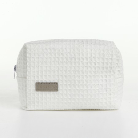 Cosmetic bag at the lightning textura, white color-3