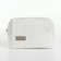 Cosmetic bag at the lightning textura, white color