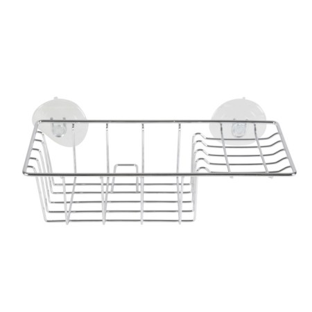 Basket on 2 suckers Axentia straight chrome with a 27x8x14 cm soap department-1
