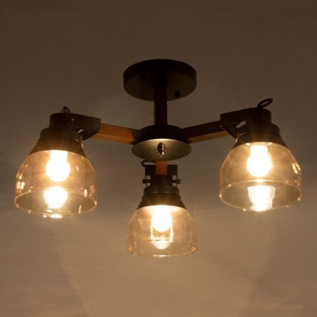 Elikhan chandelier 3KHE27 40W brown-black 50x20x28 cm Bayerlux-2