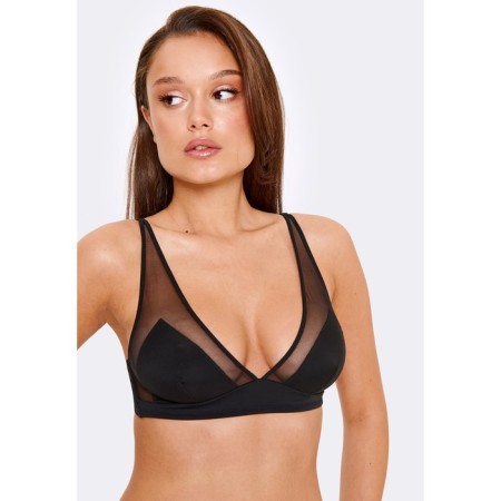 Women's natu bra, size XL, black color-1