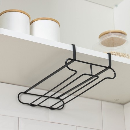 Holder for glasses of the suspended share, 28 × 16 × 7.5 cm, black color-1