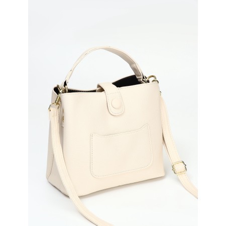 Bag Female Tout with zipper, milk color-4