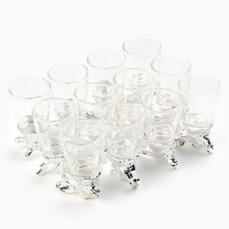 Gift set of glasses-reprints "Best Man" for 12 people, glass 30 ml, silver-4