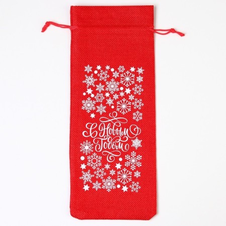 A bag of thermonaklaka for a bottle "Blizzard", 13 x 31 cm +/- 1.5 cm, New Year-1