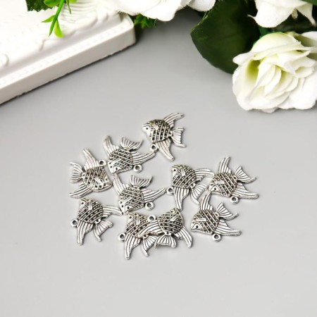 Decor metal for creativity "Pattern fish" (A11934) 2.2x2 cm-2