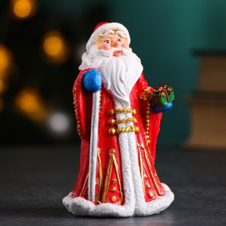 New Year's figure "Santa Claus in Red fur coat" 8x6x12cm