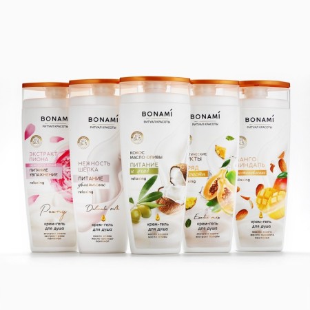 Shower gel, moisturizing and nutrition, 250 ml, peony and rose aroma, bonami-8