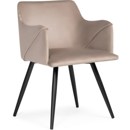 Stool on the metal frame Edgell Metal/fabric, black/beige 53x53x86 cm
