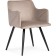 Stool on the metal frame Edgell Metal/fabric, black/beige 53x53x86 cm