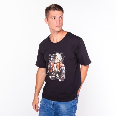 New Year's T -shirt "Santa Claus", black color, size 56-6