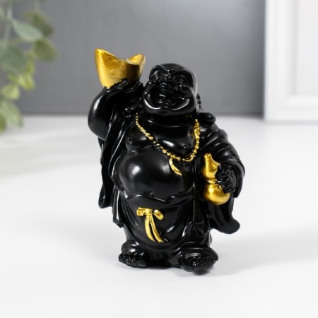 NECKE Polystone "Hothee with a gold ingred and pumpkin groat" Black 4.5x6.7x9 cm