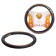 Braid on the steering wheel, eco -leather with perforation, black, orange firmware, 38 cm/m