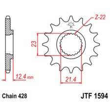 Звезда ведущая JTF1594-15, F1594-15, JT sprockets, цепь 428, 15 зубьев