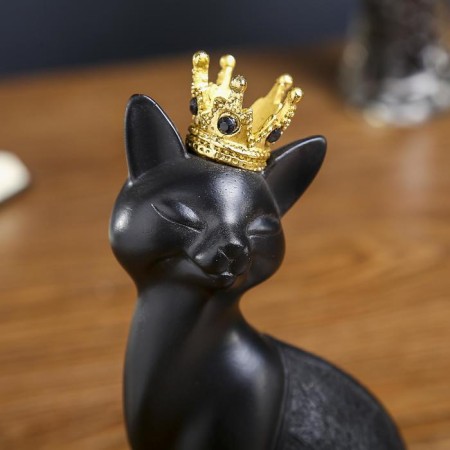 Polystone souvenir "Black cat in the Golden Crown" 19.5x8.5x7.5 cm-4