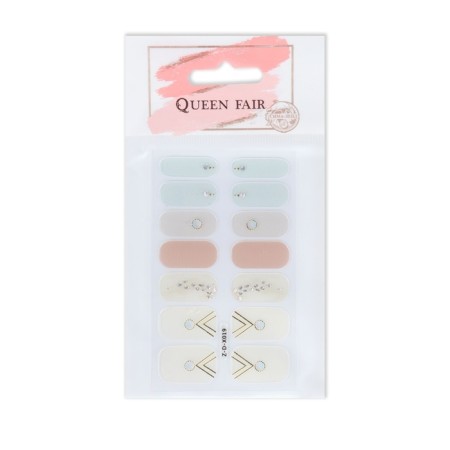 Flood strips for manicure, 14 pcs, beige/pink/blue color-4