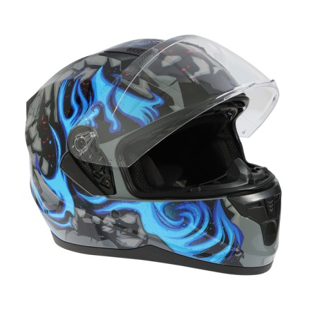 The helmet integral with two visors, size m (57-58), model BLD-M67E, black and blue-3