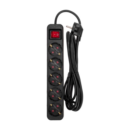 Extension cord Standard 5 nests, 3m, 3x1.0mm², s/s, with a switch, black rexant