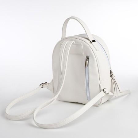 Women's backpack city, Textura, white color-1