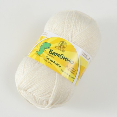 Bambino yarn 35% Merinos wool, 65% acrylic 150m/50g (001 harsh)-1