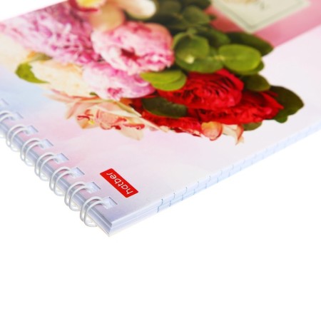 Notepad A6, 40 sheets on the crest "Flowers", cover coated cardboard, UV-lak, block 65 g/m2-2