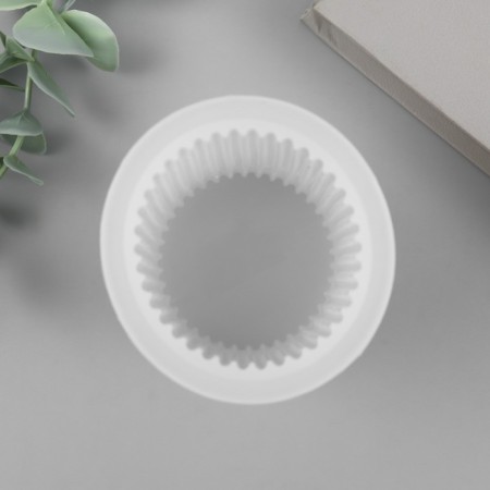 Mold silicone for a candle "Cylinder. Small strips" 6.5x6.5x8.7 cm-2