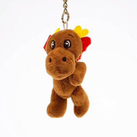 Soft toy "Dragon" on a key fob, 10.5 cm, brown color-1