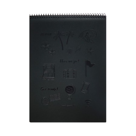 A4 sketchbook, 30 black sheets on the crest, Pattern, solid substrate, density 110 gr., Mix-1