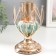 Summary Metal for 1 candle "Bun. White-green marble" gold 21x11x11 cm