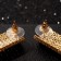 Hanging earrings with rhinestones "Waterfall" mini square, white color in gold, 14 cm
