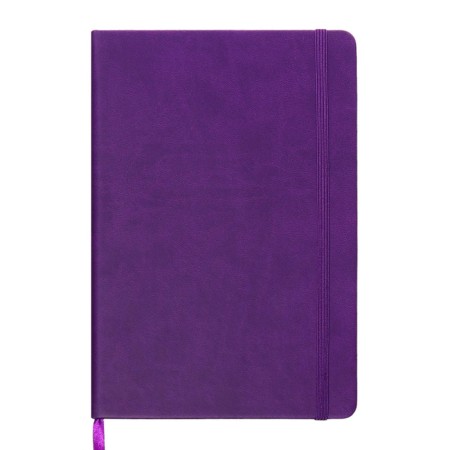 Leduced Diary A5, 140l, cage, leatherette, elastic band, blue cut, purple