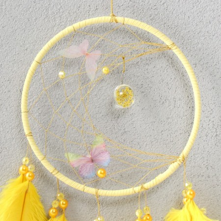 Dreams "Butterflies and ostrich feathers" yellow d = 15 cm 50x15 cm-1