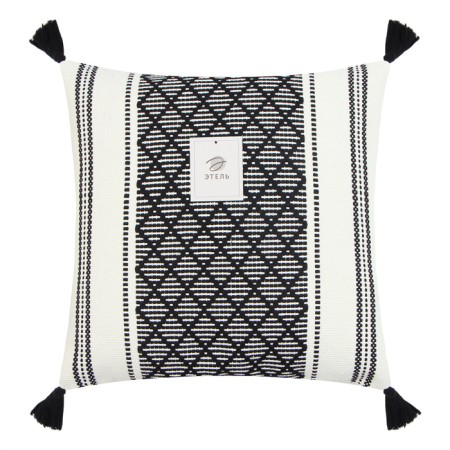 Decorative pillowcase "Ethel" Scandil 45*45 cm black, 100% p/e-4