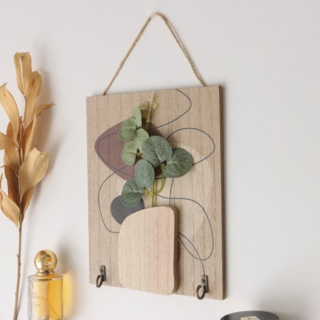 Hooks decorative wood "Abstraction. Karakuli. Flower" 1.5x19.5x23.5 cm-1