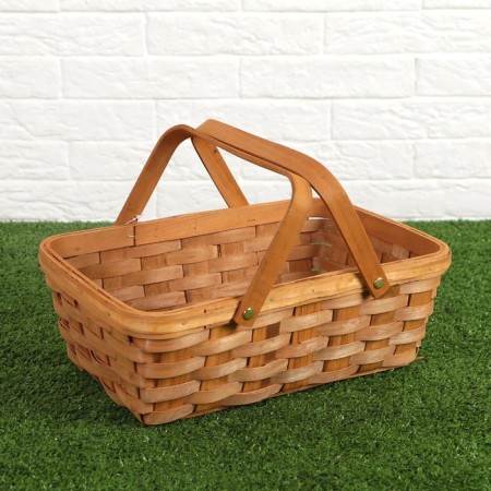 Basket "Lukoshko", 31.5 × 21.5 × 12/25.5 cm, nut, veneer