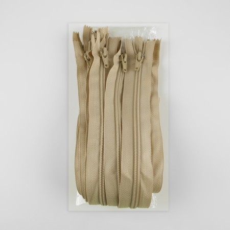 Lightning "Spiral", No. 7, non -proceeding, castle machine, 30 cm, beige color-2