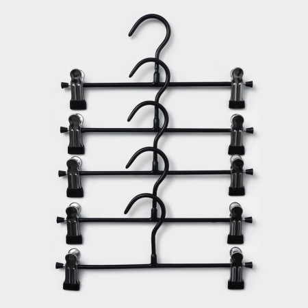 Pannings for trousers and skirts, with clamps, 5 pcs, 26 × 13 cm, black color