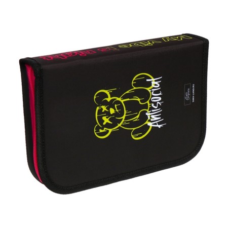Penal 1 section 140 x 210 x 40 mm, folding pocket and cosmetic bag, fabric, calligrata top content "Bear"-2