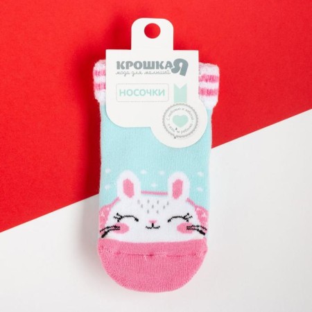 New Year's children's socks I am a “bunny”, blue color, 12-14 cm-2